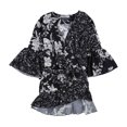 thumbnail image 1 of French Connection Womens Ellette Crepe Wrap Blouse, Blue, Medium, 1 of 1