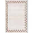 thumbnail image 2 of Hauteloom Azrika Machine Washable Contemporary Checkered Runner Rug - Modern Geometric Carpet for Living Room, Bedroom, Dining Room - Dark Brown, Beige, Dark Beige - 7'10" x 10' (8x10 Rug), 2 of 13