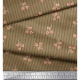 thumbnail image 1 of Soimoi Brown polyester Crepe Fabric Artistic Floral & Stripe Decor Fabric Printed Yard 42 Inch Wide, 1 of 3