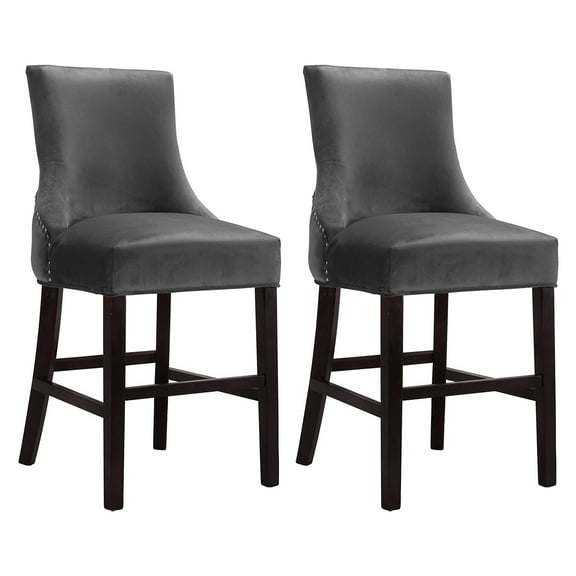 Open Box Meridian Furniture Hannah Collection Soft Velvet Counter Stools