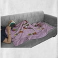 thumbnail image 6 of Live Laugh Love Soft Flannel Fleece Blanket, Floral Words Composition on an Abstract Pink Background Typographic Pattern, Cozy Plush for Indoor and Outdoor Use, 60" x 80", Multicolor, by Ambesonne, 6 of 6