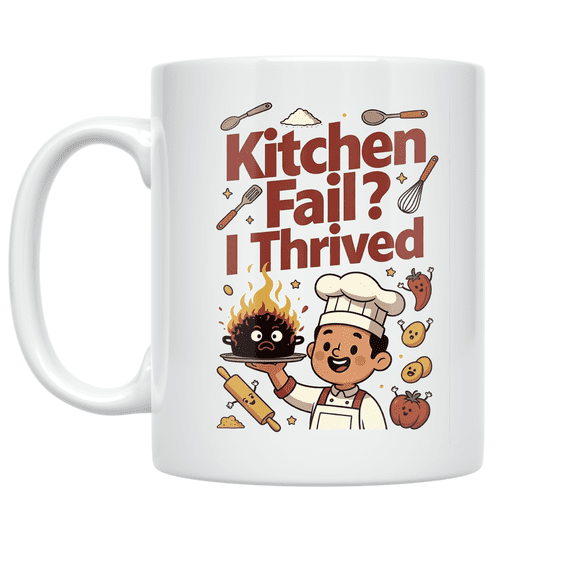 Kitchen Fail? I Thrived - Cooking Disaster Survivor - 11 oz Ceramic Coffee Mug