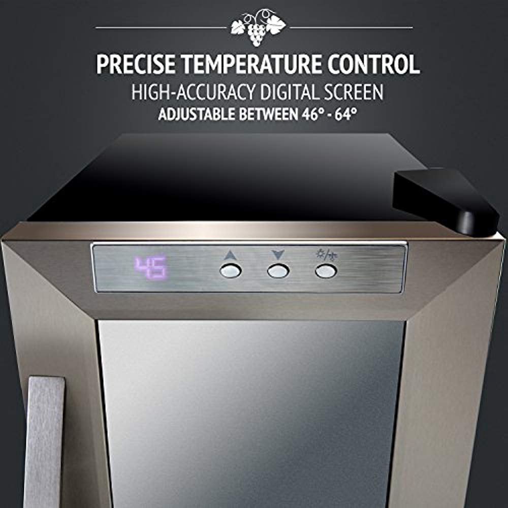 IVATION 8-Bottle Thermoelectric Wine Cooler Stainless Steel with Wood Shelves
