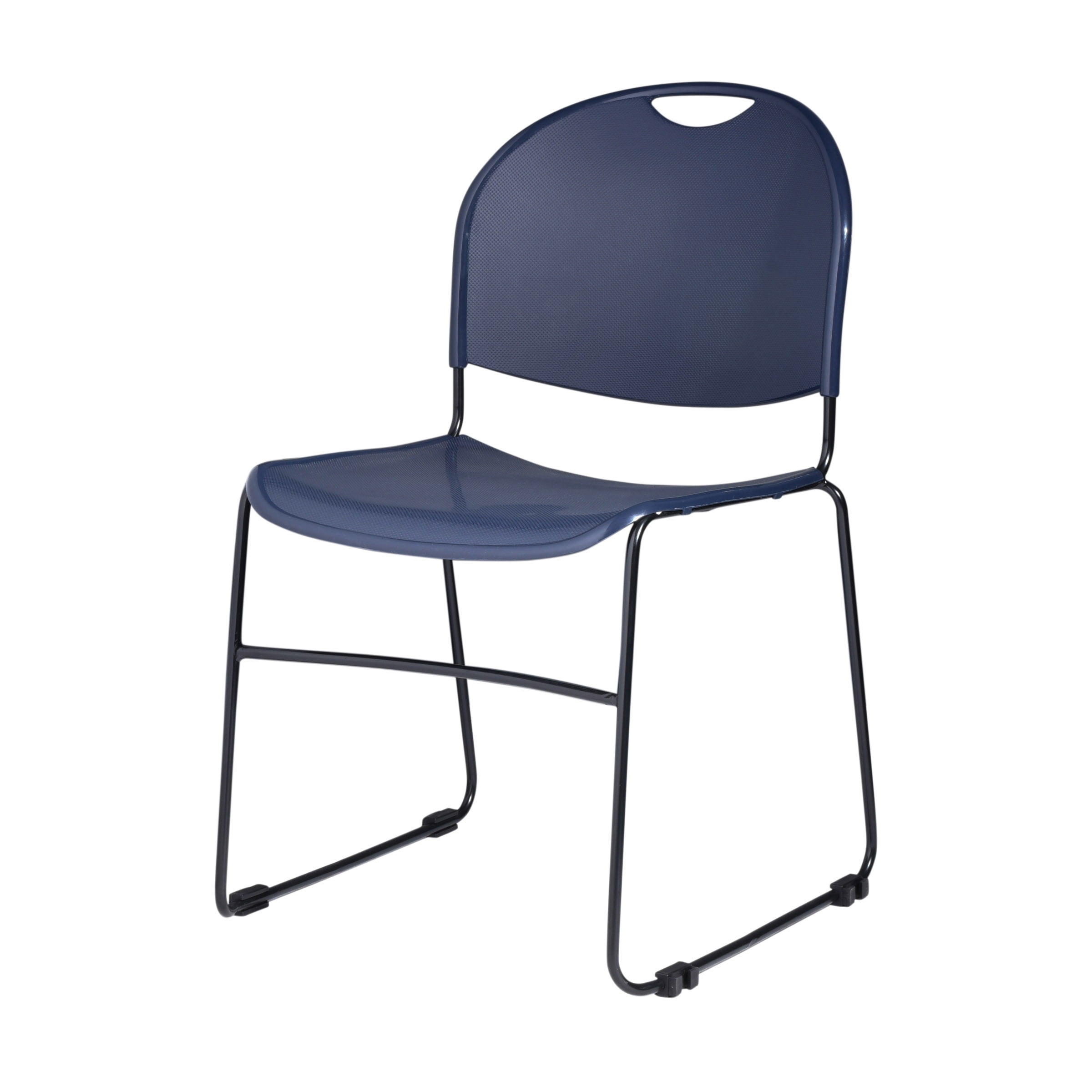Hampden Furnishings Naomi Collection Basics Plastic/Steel Stack Chair, Navy Blue, 2 pack