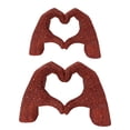thumbnail image 1 of Figura de resina con forma de corazón y gesto de amor con purpurina, escultura para escritorio, estantería, adorno decorativo, 1 of 8