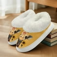 thumbnail image 6 of FUIALDOLG Cartoon Giraffe Print Warm House Slippers for Women Comfy Fleece Lined Fuzzy Slippers with Thick Sole for Indoor Outdoor, Size 8-9, 6 of 7