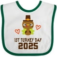 thumbnail image 3 of Inktastic 2025 Thanksgiving 1st Turkey Day Boys or Girls Baby Bib, 3 of 4