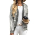 thumbnail image 3 of Long Sleeved Open Front Women Casual Knit Waffle Cardigan Coat, 3 of 6