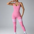 thumbnail image 4 of JGGSPWM Women Yoga Jumpsuits Ribbed Halter Neck Backless One-piece Shapewear Sleeveless Gym Push Up Workout Fitness Tracksuit Pink L, 4 of 5