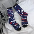 thumbnail image 5 of KLL Red White Blue Fireworks 1 Print Cool Socks Men's Women's Crew Socks Funny Crazy Novelty Stockings, 5 of 6