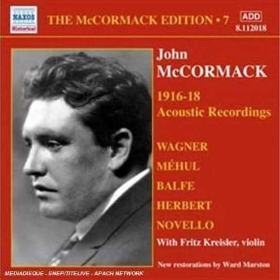 McCormack; Kreisler - V 7: John McCormack 1916-18 AC - Music & Performance - CD