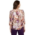 thumbnail image 2 of Alfred Dunner Womens Textured Floral Ruched Sides Top, 2 of 4
