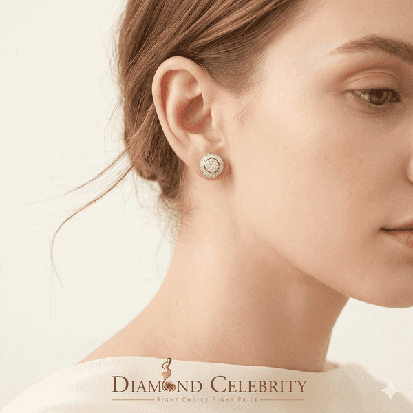 Diamond Celebrity's 925 Sterling Silver 0.20ct Diamond For Women's/ Men's White Stud Round Earrings