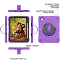 thumbnail image 6 of ELEHOLD Case for Apple iPad 10th Gen, Heavy Duty Shockproof Case with Pencil Holder/Stand/Hand Strap/Shoulder Belt, Rugged Protective Cover for Boys Girls,Purple, 6 of 10