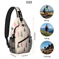 thumbnail image 5 of Sling Backpack,Beige Christmas Tree Pattern Sling Bag with Water Bottle Holder,Waterproof Sling Bag for Men/Women with Headphone Jack for Hiking,Travel, 5 of 6