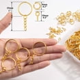 thumbnail image 3 of 100 anillos de llavero de 1 pulgada/25 mm de oro con 100 anillos de salto y 100 pines de ojo de tornillo a granel para manualidades, 3 of 5