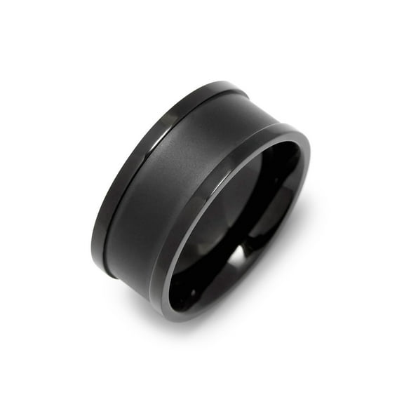 Womens Men's Matte Black Center Ring, Ring Size 10
