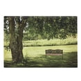 thumbnail image 1 of Tree Cutting Board, Wooden Bench Under Shady Big Tree in the National Park Fresh Tranquil Scenery, Decorative Tempered Glass Cutting and Serving Board, Large Size, Green Brown, by Ambesonne, 1 of 1