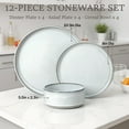thumbnail image 3 of Onader Dinnerware Sets for 4, 12-Piece Plates and Bowls Sets for 4, Kitchen Modern Dinning Dishware, Chip and Scratch Resistant - Speckled White, 3 of 9