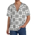 thumbnail image 2 of Picia Retro sketch flower lines Men's Linen Shirts Short Sleeve Cuban Beach Shirts Casual Shirts Button Down Shirt for Men Beach Summer Wedding Shirt-XX-Large, 2 of 7