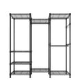 thumbnail image 4 of CHEERFUN Wire Garment Rack Heavy Duty Clothes Rack Closet Organizer with Metal Shelves and Portable Fabric Drawers, Freestanding Black Wardrobe for Home Storage, 4 of 9