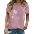 thumbnail image 3 of Xuanfei Women Dandelion Heart Graphic Short Sleeve Round Neck T-Shirt, 3 of 7
