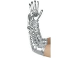 thumbnail image 5 of INSPIRE CHIC Women's Faux Leather Gloves Shiny Full Finger Opera Long Evening Warm Glove One Size Silver, 5 of 6