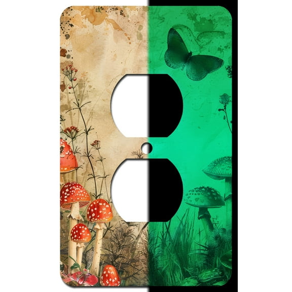 Off The Wall Plates - Vintage Butterfly Glow in the Dark Decorative Acrylic Cover Single Outlet Wallplate