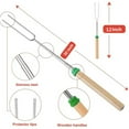 thumbnail image 3 of Tenedor de barbacoa Adzgya para asar, paquete de 5, palos extensibles para asar, brochetas telescópicas para malvaviscos, tenedores para perritos calientes con mango de madera para fuego, kit de, 3 of 8