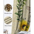 thumbnail image 6 of Bees Blackout Curtains 45 Inches Long, Kitchen Black Out Window Treatments, Sunflowers Summer Watercolor Floral Leaf Palnt Honey Thermal Insulated Lined Drapes for Small Window with Grommet 42"x45", 6 of 8