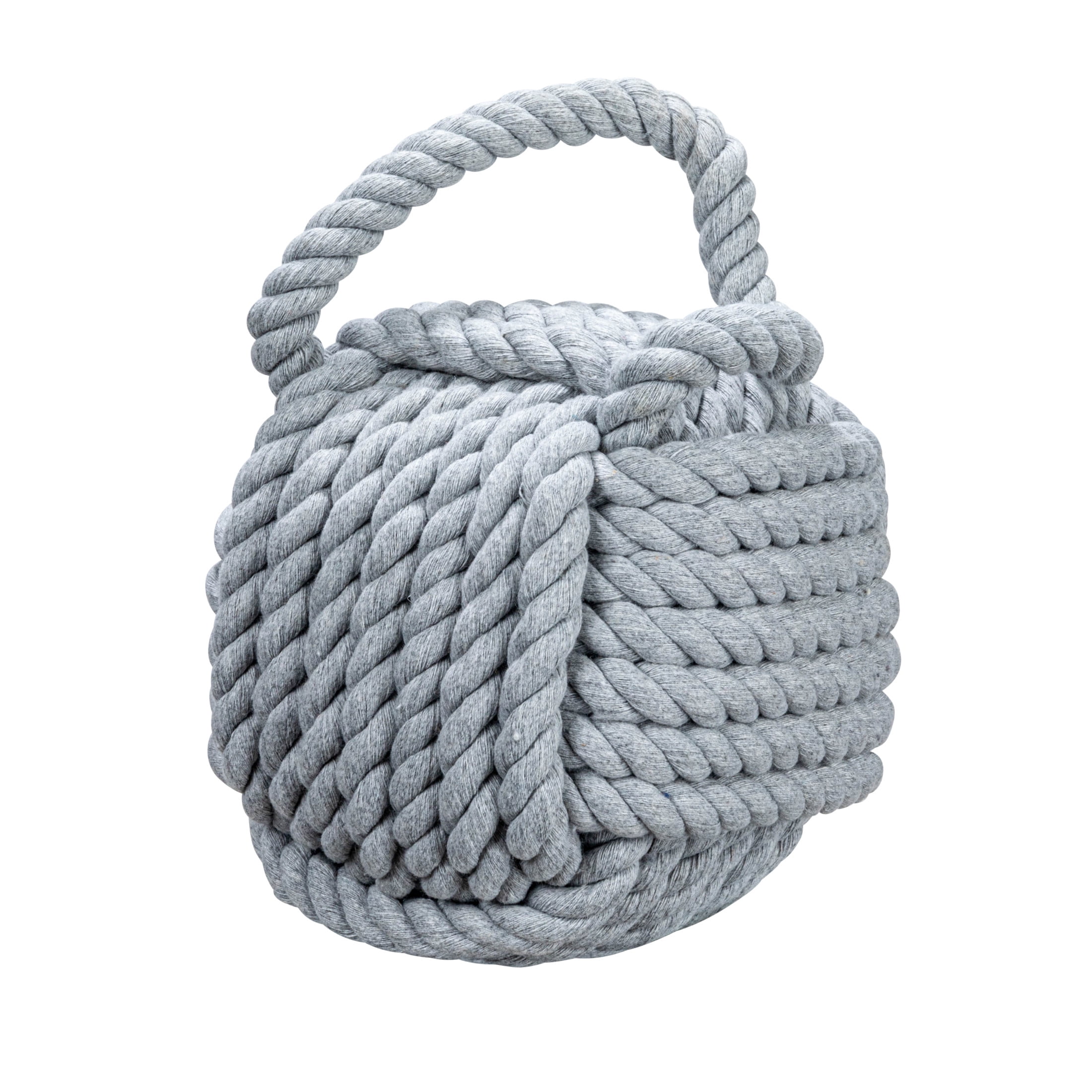 Creative Co-Op Nautical Rope Knot Decorative Cotton Door Stop, Grey