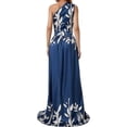 thumbnail image 5 of Vestido elegante de un solo hombro para mujer, vestido de cintura alta con abertura, estampado floral tie-dye, vestidos largos informales para fiestas y eventos nocturnos., 5 of 5