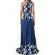 thumbnail image 5 of Vestido elegante de un solo hombro para mujer, vestido de cintura alta con abertura, estampado floral tie-dye, vestidos largos informales para fiestas y eventos nocturnos., 5 of 5