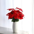 thumbnail image 2 of 4 pcs Artificial Poinsettia Flowers, 7 Heads Fake Poinsettia Bouquet Red Christmas Flowers for Home Door Stair Garden Christmas Tree Decoration, 2 of 5