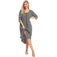 thumbnail image 1 of Printemps Automne 2023 Nouvelle Tenue de Maison Confortable Décontractée Ample Manches Sept Points Grande Chemise de Nuit Rayée Pyjamas, 1 of 5