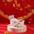 thumbnail image 3 of Almencla Resin Rabbit Sculpture Bunny Figurines Animal Figurines Miniature Chinese D, 3 of 8