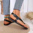 thumbnail image 5 of Miluxas Women's Summer Strappy Flat Sandals , Adjustable Casual Fisherman Sandal with Open Toe Slingback Gladiator Sandals Black 7(39), 5 of 5