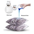 thumbnail image 4 of Waterproof Outdoor Throw Pillows with Inserts 16"x16" Set of 2, Purple Vintage Soft Decorative Pillowcases for Couch Bedroom, Striped Painting Retro Abstract Art Pillow Covers for Sofa Living Room, 4 of 6