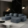 thumbnail image 4 of Modern Modular Sofa 118-inch with Cloud Velvet Fabric & Conversion Function, 4 of 8