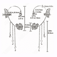 thumbnail image 2 of 925 Plata Mariposa Borla Clips De Oído Plata, 2 of 5