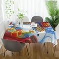 thumbnail image 6 of 54"x54" Christmas Snowman Tablecloth Waterproof Washable Polyester Square Table Cover Durable Tablecloth for Kitchen Dining Table Party Decor, 6 of 7