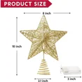thumbnail image 5 of Christmas Tree Topper, 20 LEDs Xmas Glitter Hollow Star Treetop Topper for Christmas Tree Decoration,8x10 inch, Pink, 5 of 8