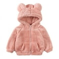 thumbnail image 2 of Emy Dola Toddler Kids Fleece Hooded Jacket Coat with Ears Zipper Lightweight Long Sleeve Thick Warm Outerwear For 1-7 Years Boy Girls, 2 of 10