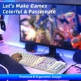 thumbnail image 3 of Keyboard and Mouse Combo, 104 Keys Wired gaming keyboard and mouse with Mouse Pad, Value RGB Backlit Keyboard Combo Set, Multimedia PC Gaming Keyboard, Office Keyboard for Gaming and Work, White, 3 of 7