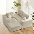 thumbnail image 4 of Bonzy Home Sectional Sofa with L-Shape Chaise,Modern Modular Sofa Upholstered Couch Corduroy Fabric for Living Room Bedroom Beige, 4 of 7
