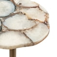 thumbnail image 6 of Kate and Laurel Tira Elegant Wavy Round Drink Table, 10 x 10 x 24, Natural Agate and Antique Brass, Vintage Scalloped Circular Mini Table with One-of-a-Kind Stone Tabletop for Indoor Plant Stand, 6 of 8