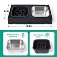 thumbnail image 3 of Elevated Dog Bowls, 2 Stainless Steel Dog Food Bowls, Raised Dog Bowl Adjusts to 5 Heights for Small Medium and Large Dogs,Black, 3 of 8