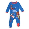 thumbnail image 3 of Marvel Avengers Spider-Man Iron Man Captain America Infant Baby Boys 2 Pack Zip Up Sleep N' Plays Newborn to Infant, 3 of 5
