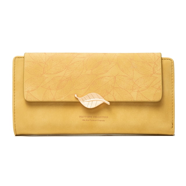 Cartera con hebilla de hoja esmerilada, capacidad de cartera, cartera de color, cartera de hoja