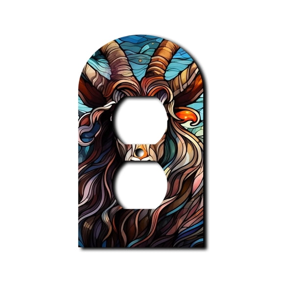 Off The Wall Plates - Capricorn Zodiac Classic Decorative Acrylic Cover Single Outlet Wallplate